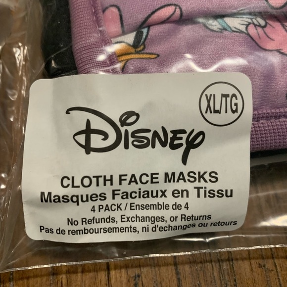 Disney Store Minnie Mouse Daisy Cloth Face Mask 4 Pack Set - Picture 5 of 5